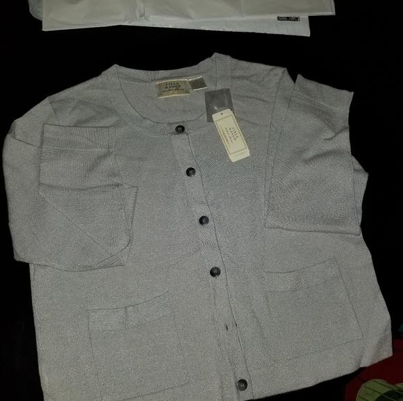 Field Manor Vintage 90's Lt Grey cardigan - Picture 3 of 3